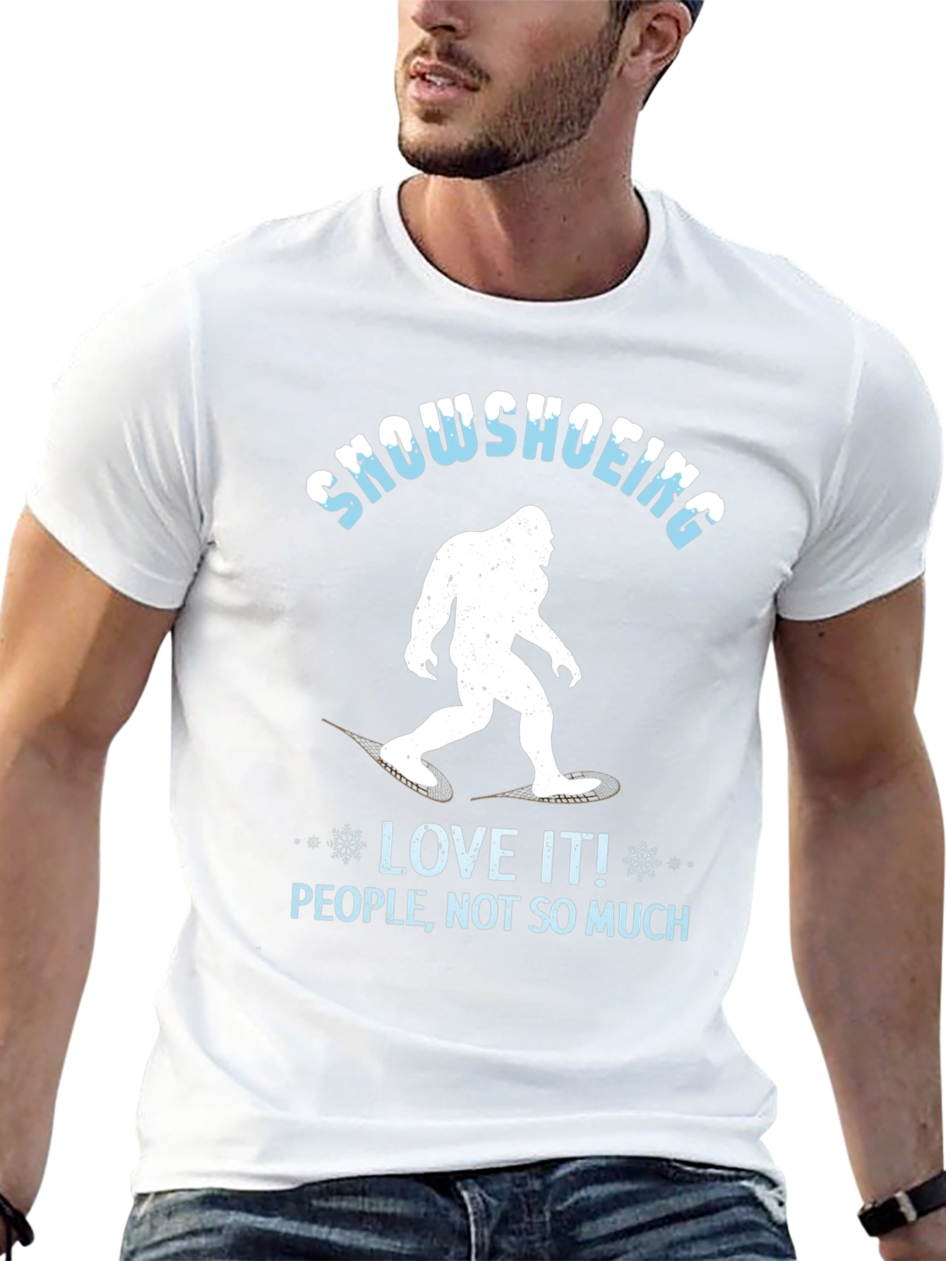 Snowshoeing Bigfoot Graphic Tee - Love It Not People!