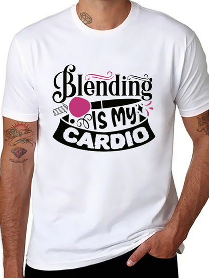 Blending Is My Cardio Black Graphic Tee