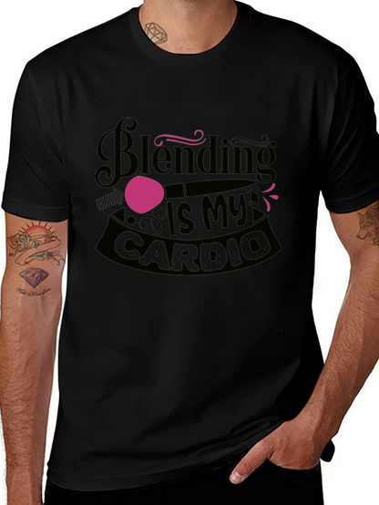 Blending Is My Cardio Black Graphic Tee