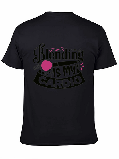 Blending Is My Cardio Black Graphic Tee