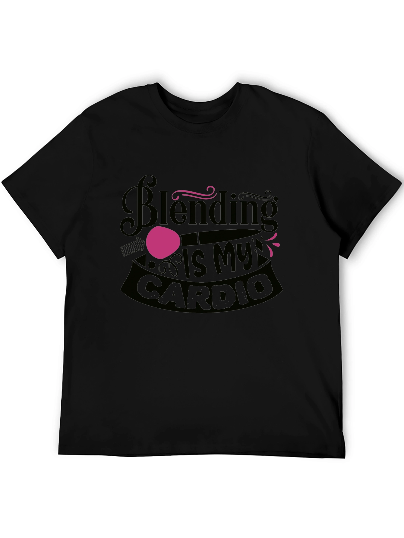 Blending Is My Cardio Black Graphic Tee