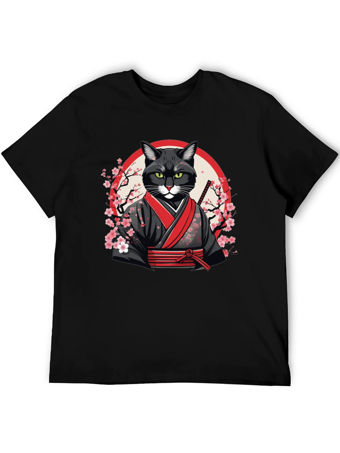 Samurai Cat T-Shirt - Unique Graphic Tee