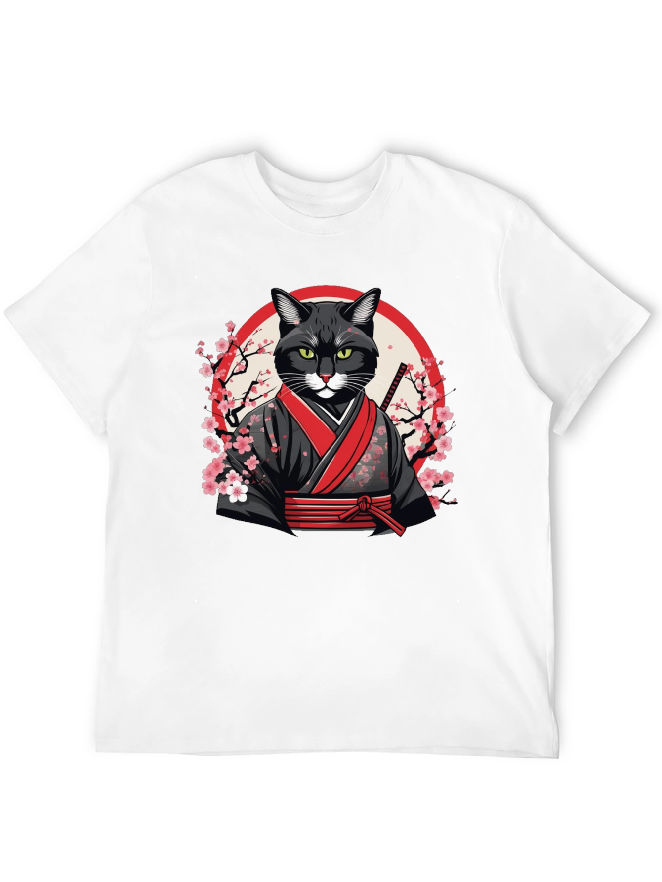 Samurai Cat T-Shirt - Unique Graphic Tee