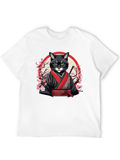 Samurai Cat T-Shirt - Unique Graphic Tee