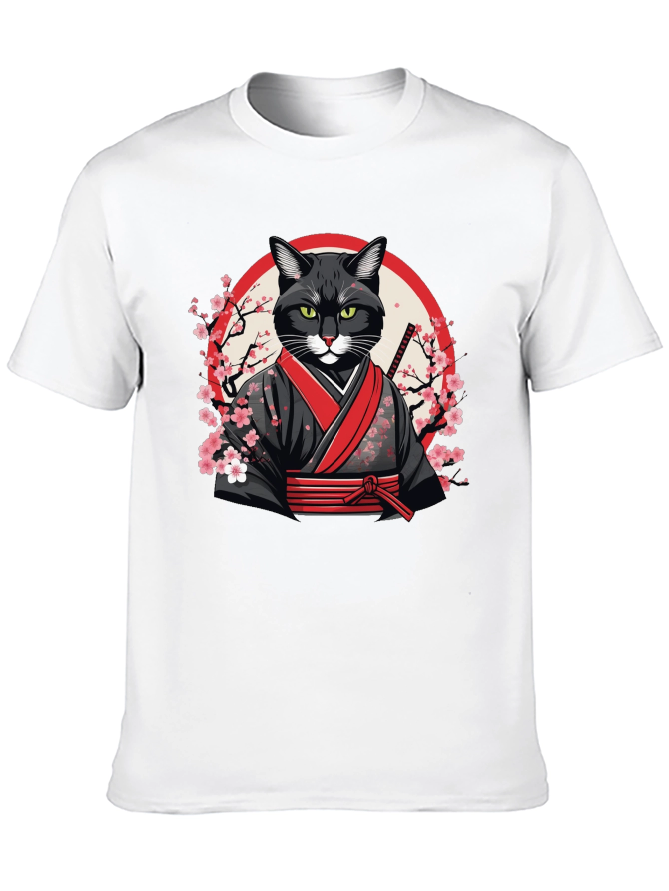 Samurai Cat T-Shirt - Unique Graphic Tee