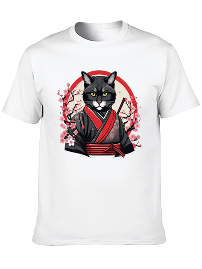 Samurai Cat T-Shirt - Unique Graphic Tee
