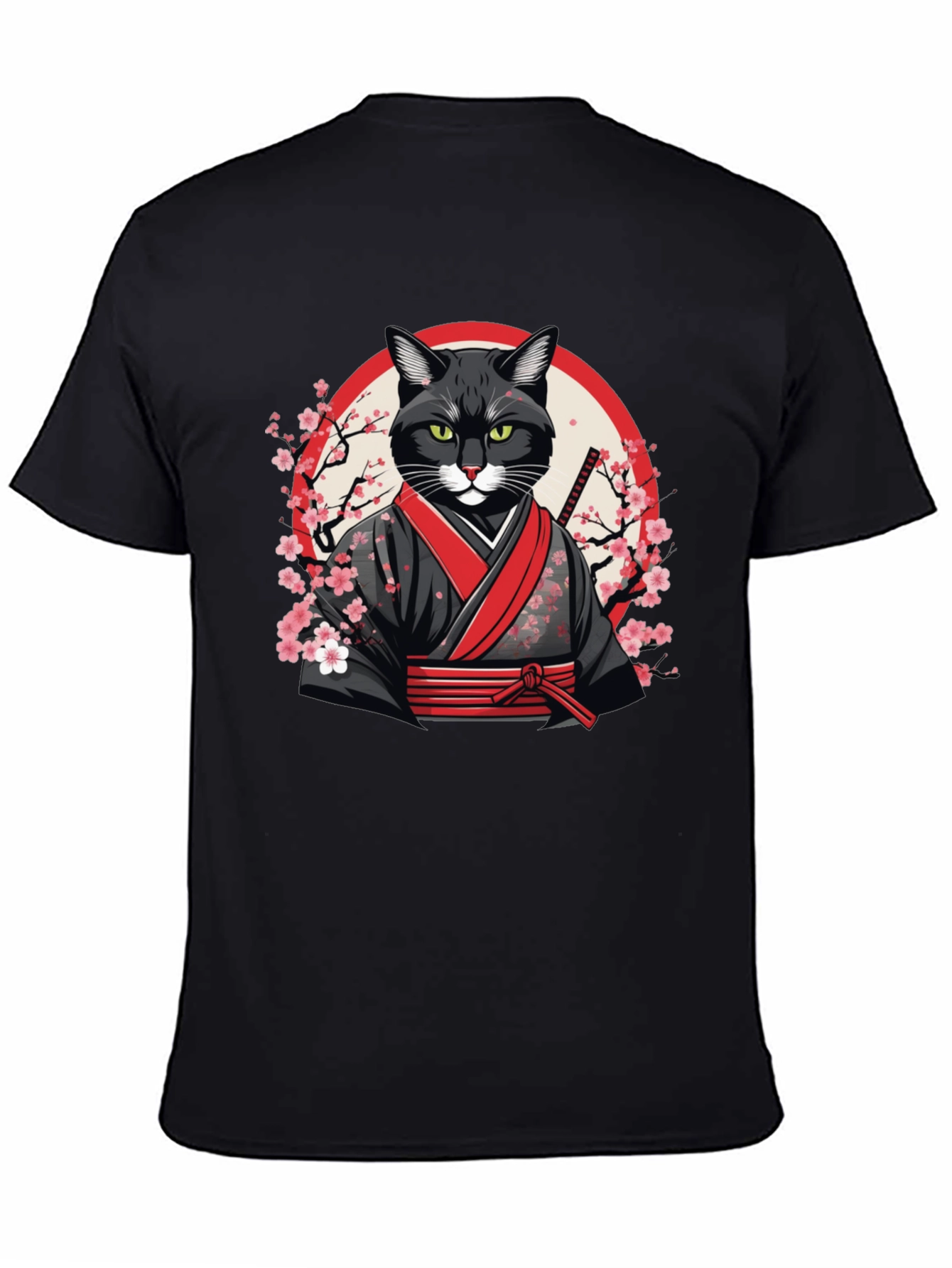 Samurai Cat T-Shirt - Unique Graphic Tee