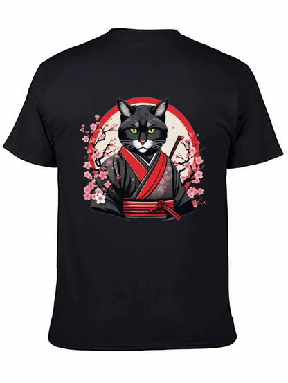 Samurai Cat T-Shirt - Unique Graphic Tee