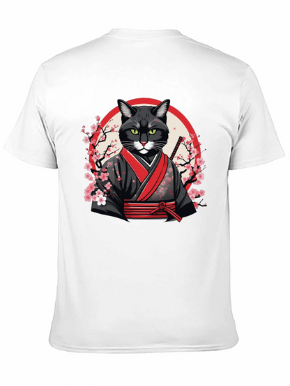 Samurai Cat T-Shirt - Unique Graphic Tee