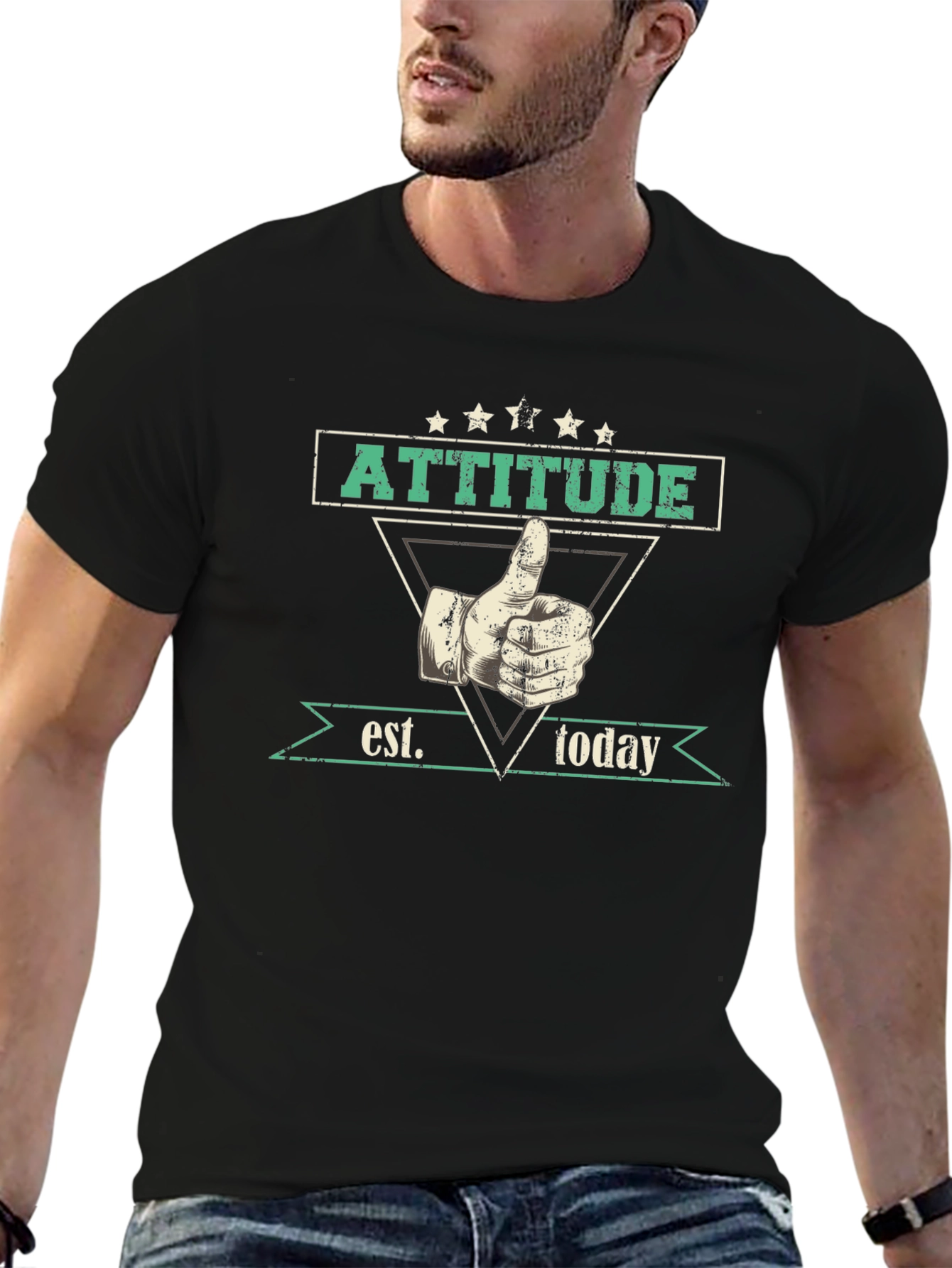 Attitude Established Today Graphic Tee - Black