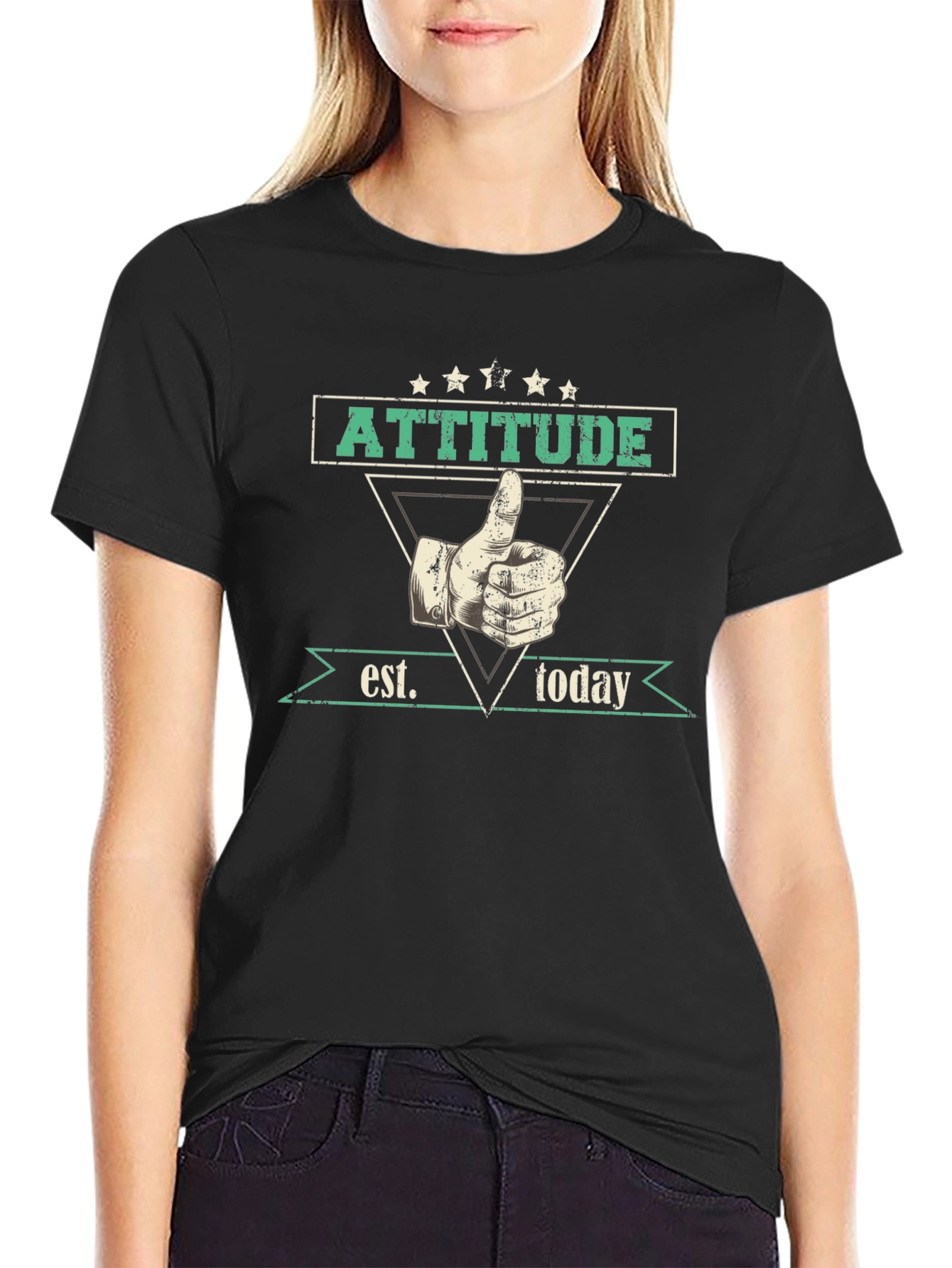 Attitude Established Today Graphic Tee - Black