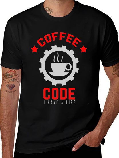 Coffee Code Graphic T-Shirt - Black