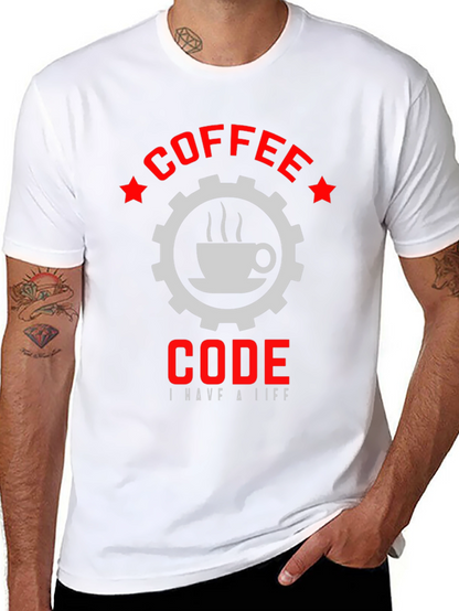 Coffee Code Graphic T-Shirt - Black