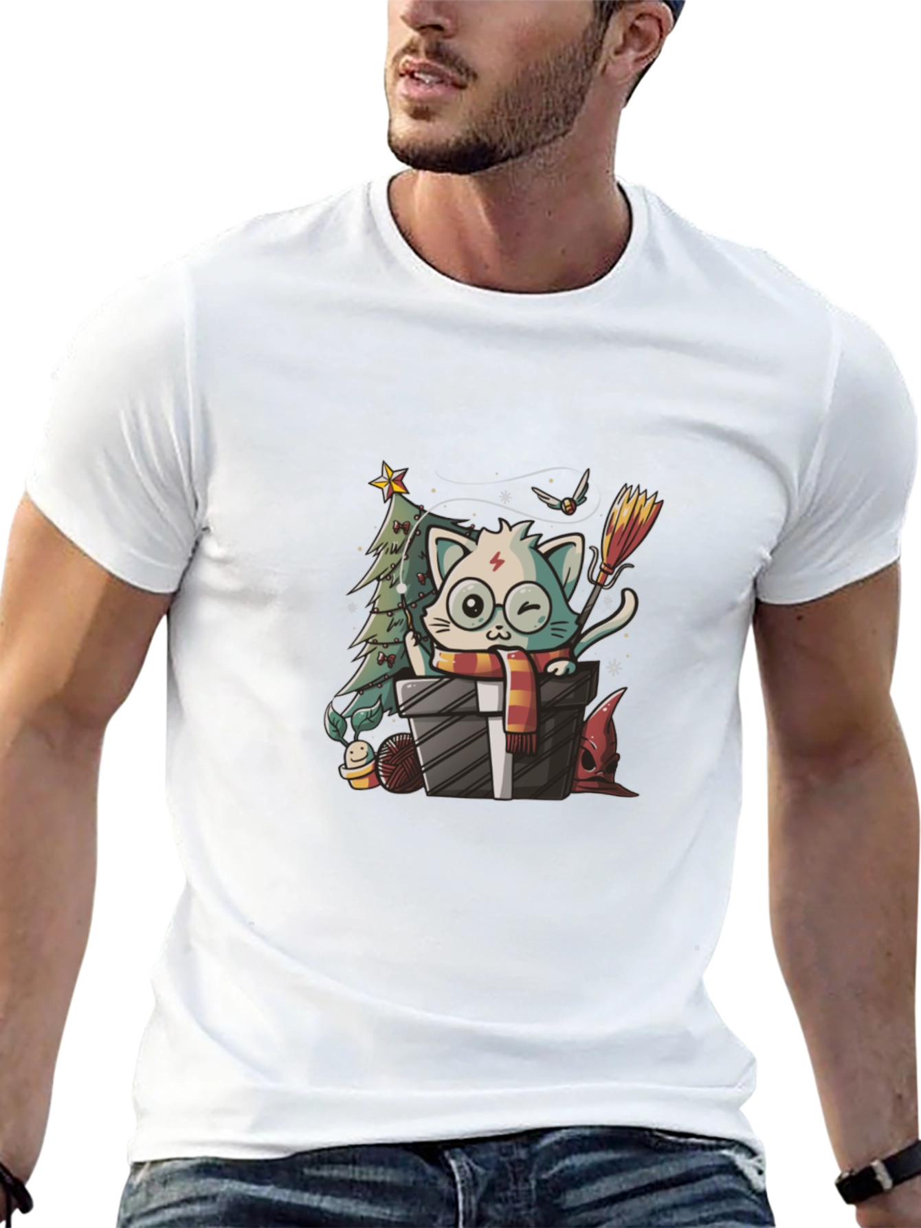 Harry Potter Christmas Cat T-Shirt