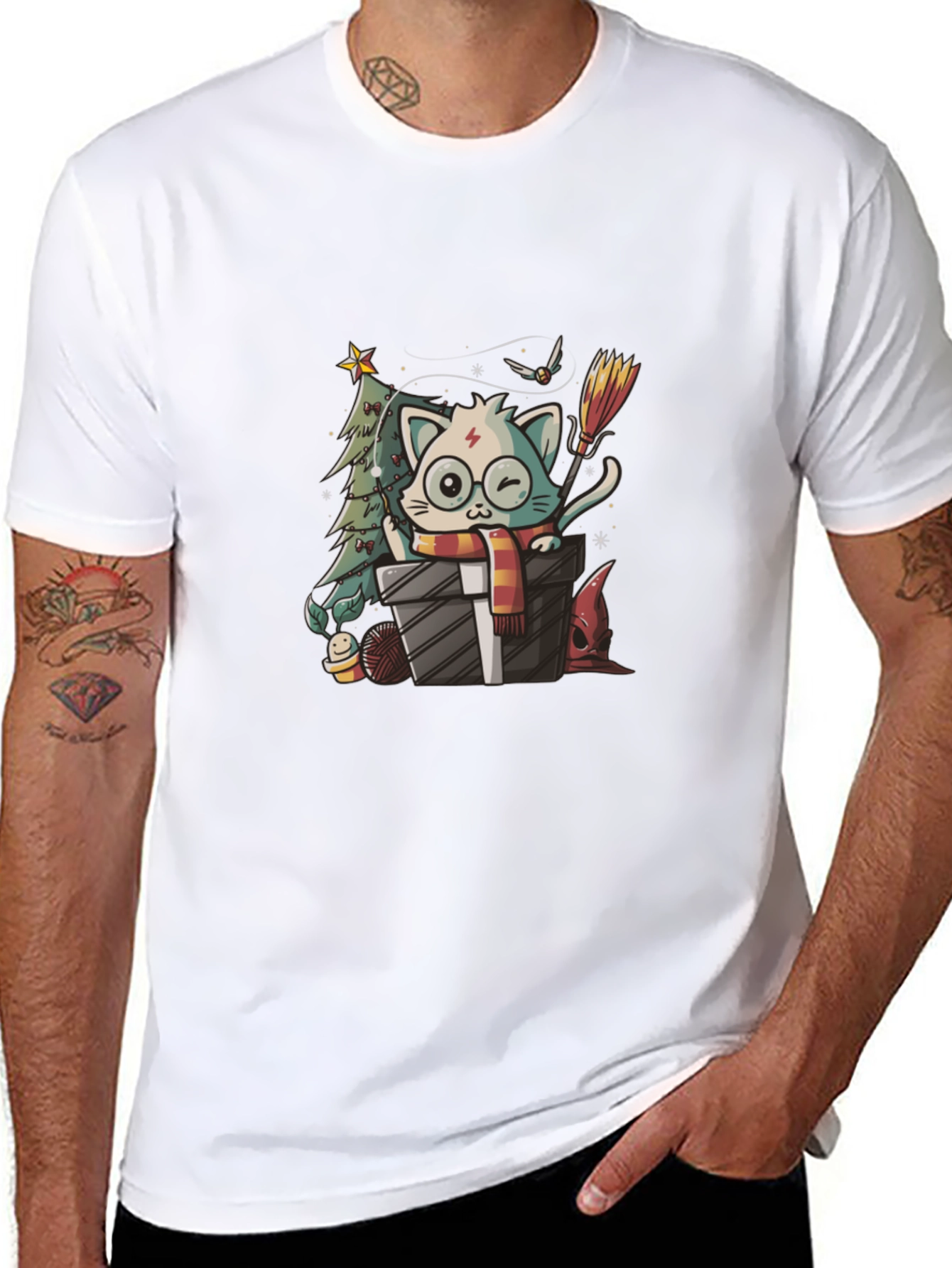 Harry Potter Christmas Cat T-Shirt