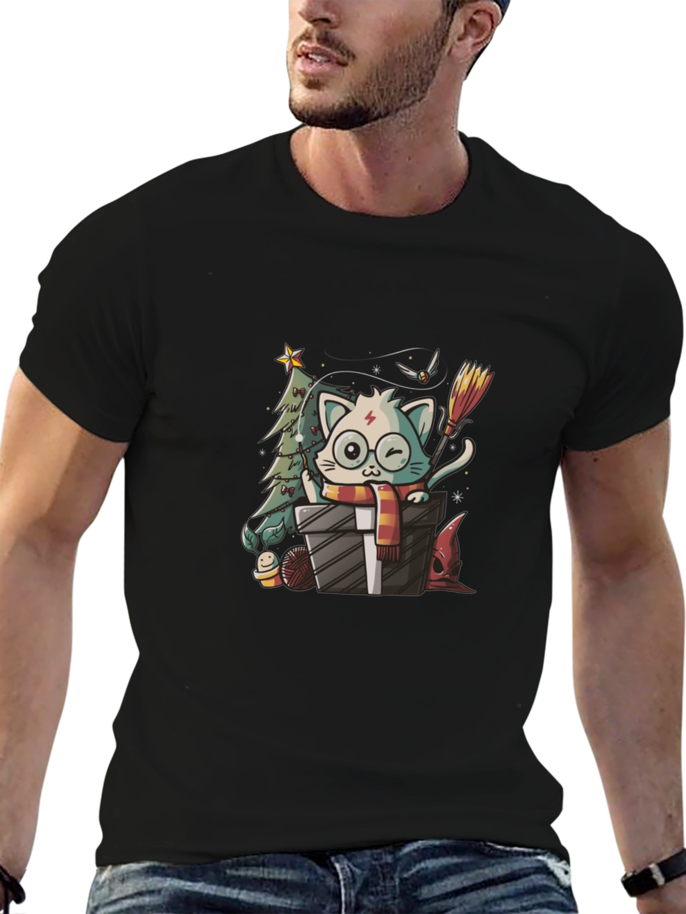 Harry Potter Christmas Cat T-Shirt