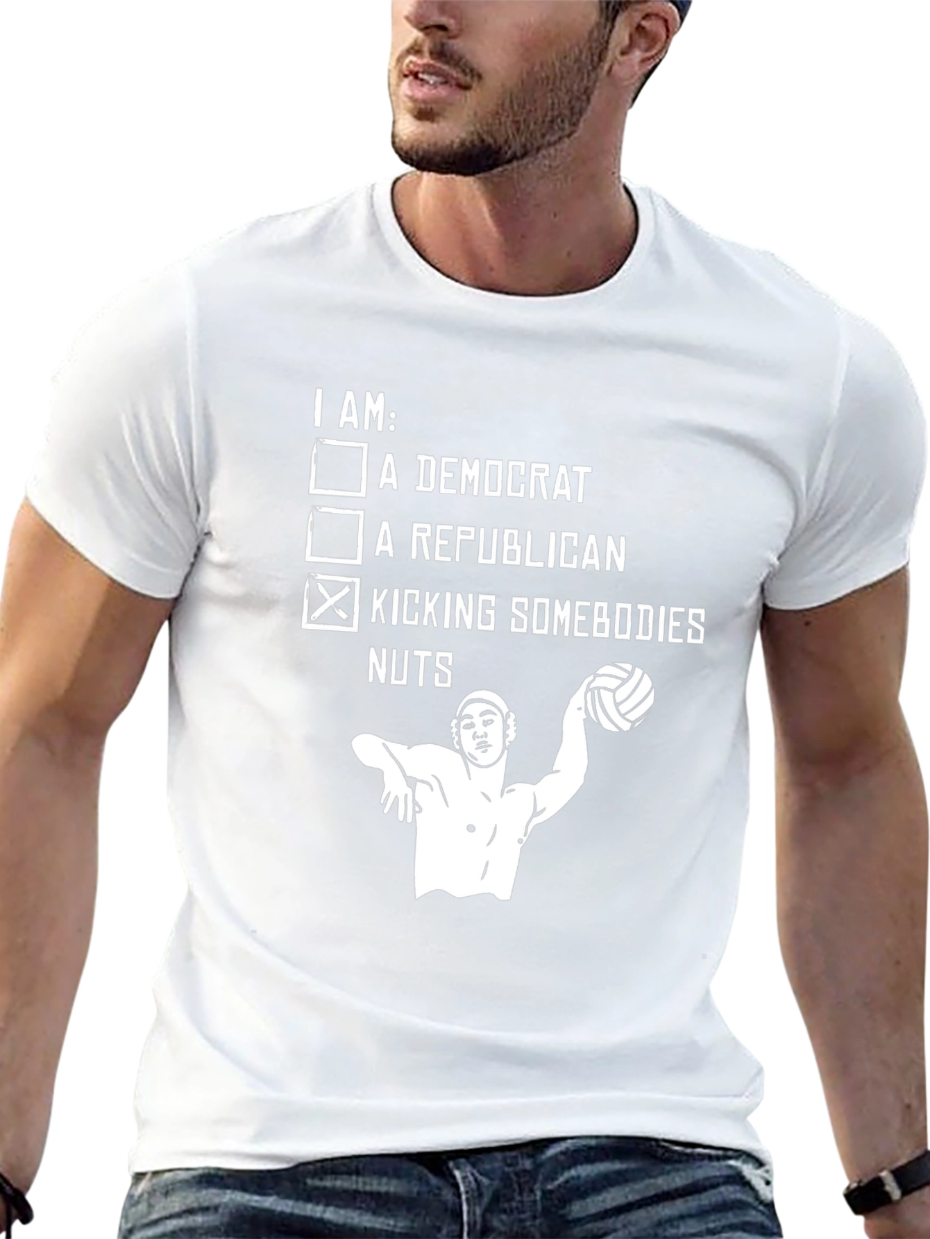 Political Humor Graphic Tee - Kicking Somebodies Nuts