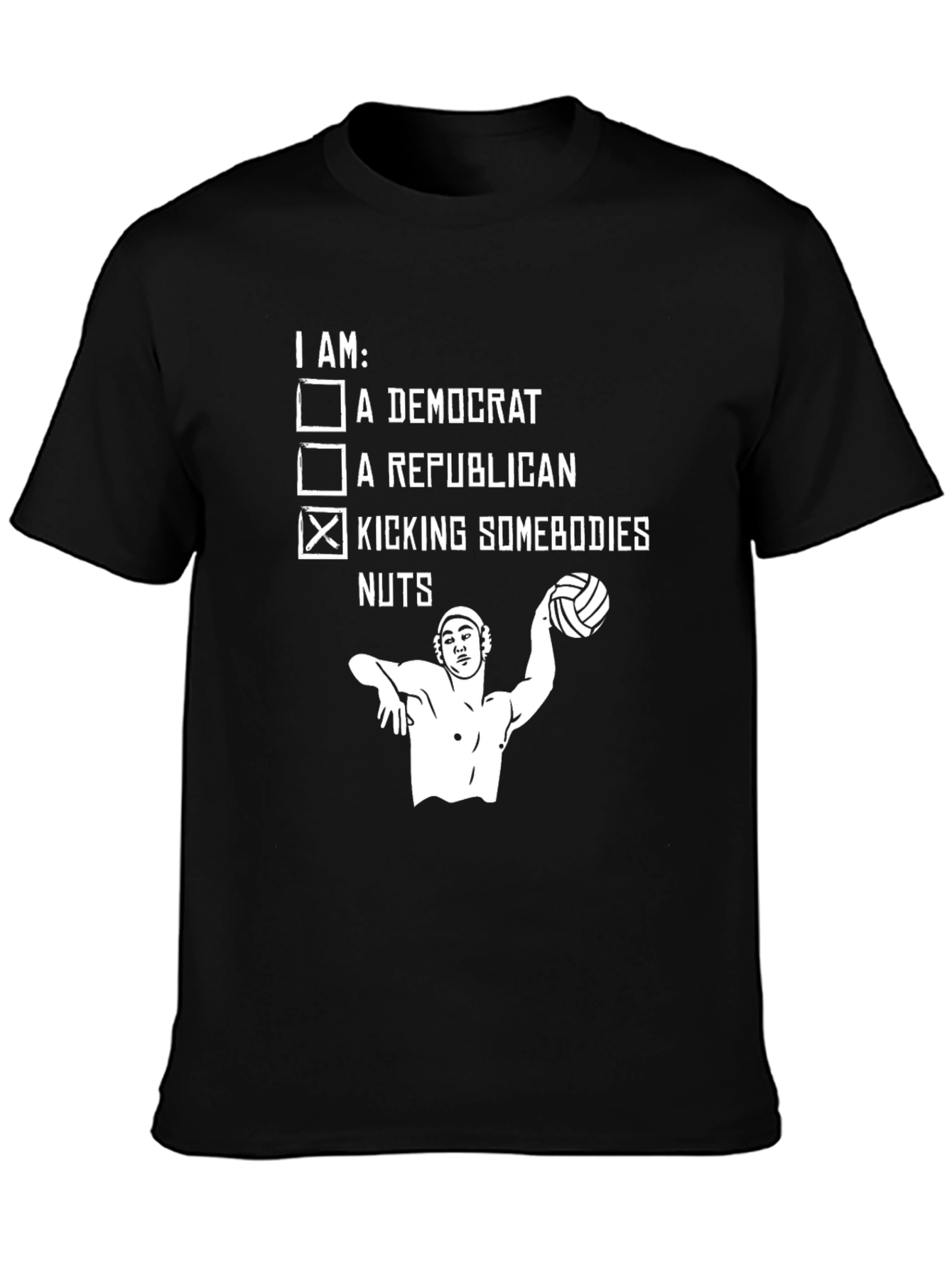 Political Humor Graphic Tee - Kicking Somebodies Nuts
