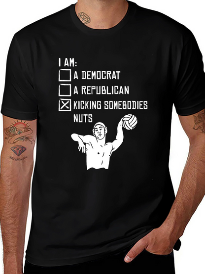Political Humor Graphic Tee - Kicking Somebodies Nuts