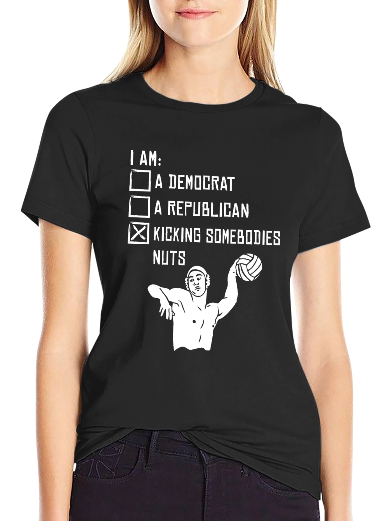 Political Humor Graphic Tee - Kicking Somebodies Nuts