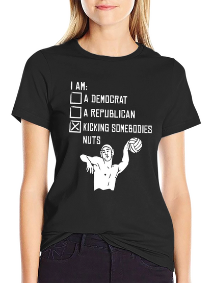 Political Humor Graphic Tee - Kicking Somebodies Nuts