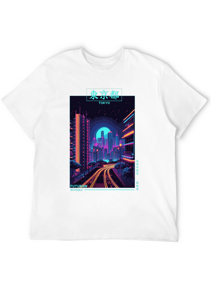 Tokyo Cityscape T-Shirt - Neon Futurism Design