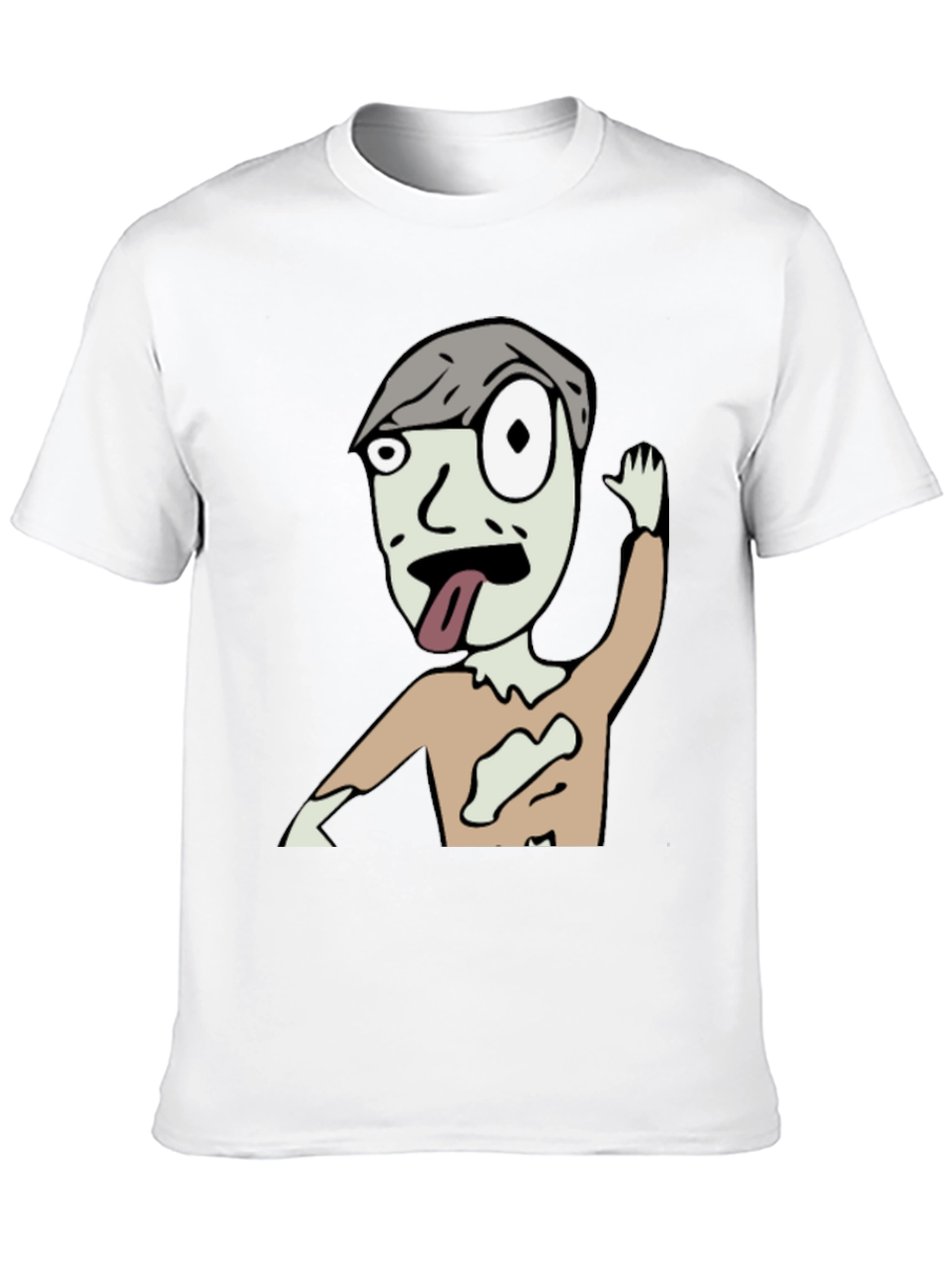 Zombie Cartoon Graphic Black T-Shirt