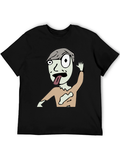 Zombie Cartoon Graphic Black T-Shirt