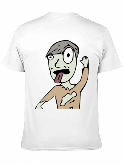 Zombie Cartoon Graphic Black T-Shirt