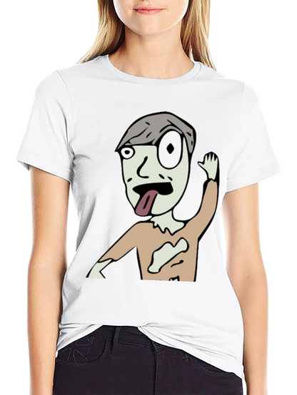 Zombie Cartoon Graphic Black T-Shirt