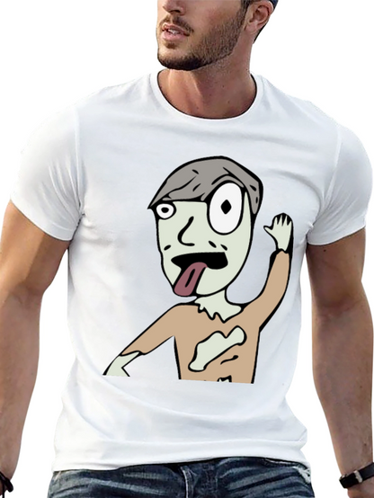 Zombie Cartoon Graphic Black T-Shirt