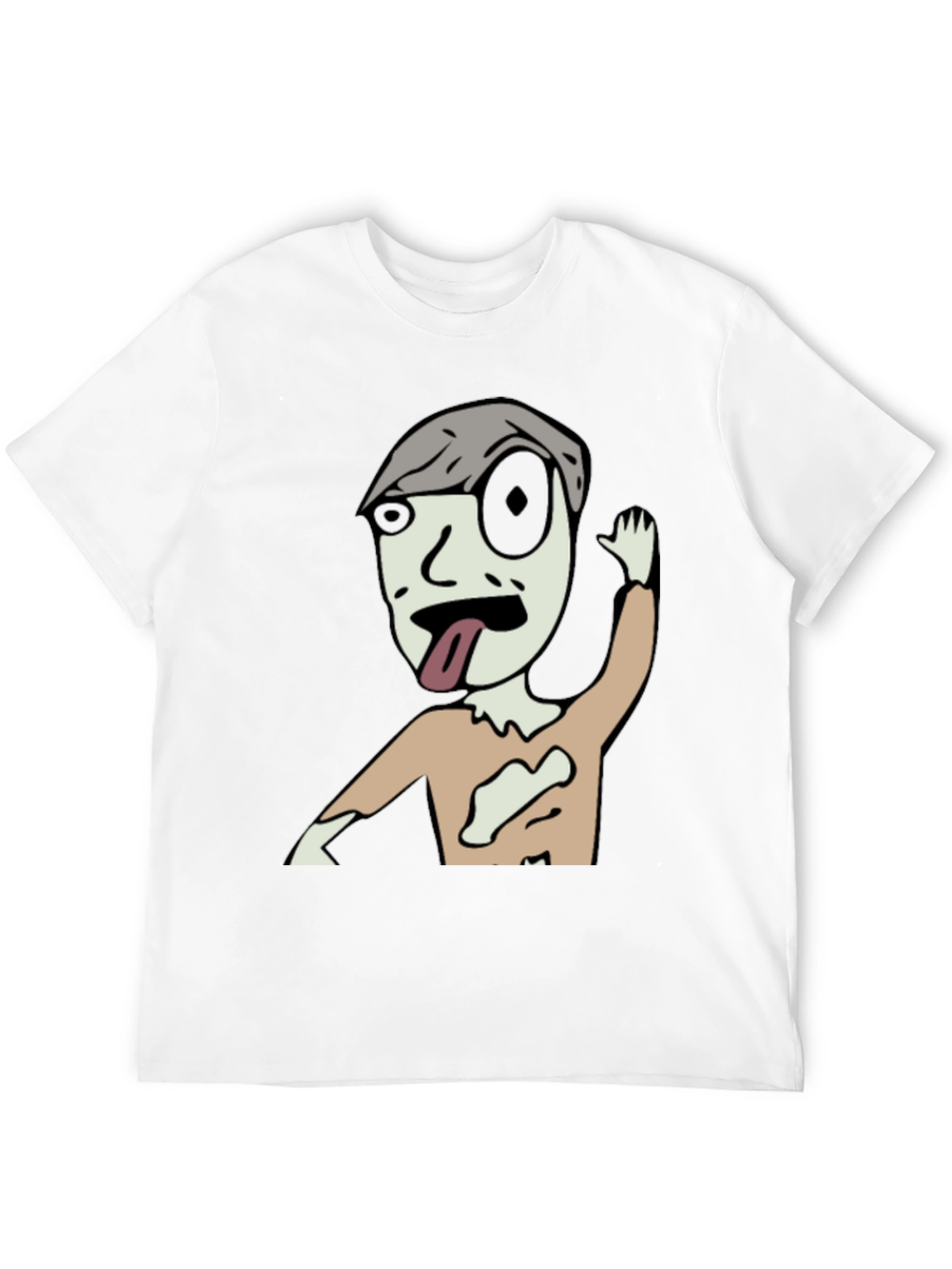 Zombie Cartoon Graphic Black T-Shirt