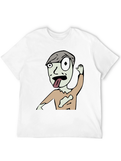Zombie Cartoon Graphic Black T-Shirt