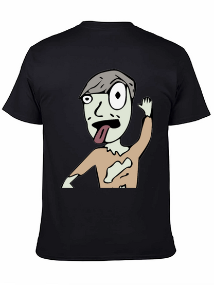 Zombie Cartoon Graphic Black T-Shirt