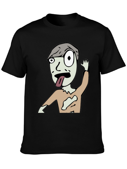 Zombie Cartoon Graphic Black T-Shirt