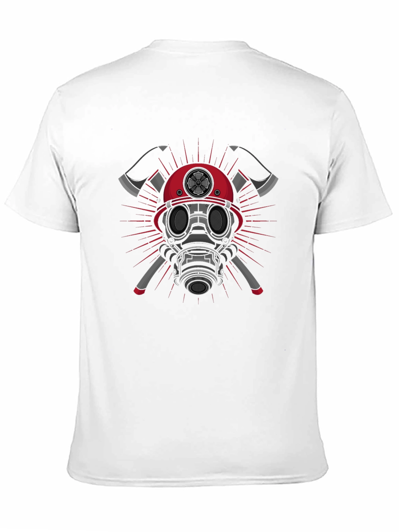 Firefighter Graphic T-Shirt - Axes & Mask Design