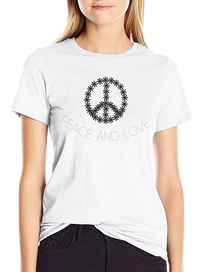 Peace and Love Graphic Tee - Black