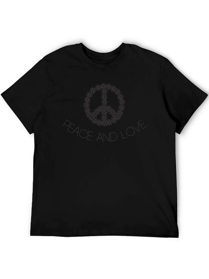 Peace and Love Graphic Tee - Black