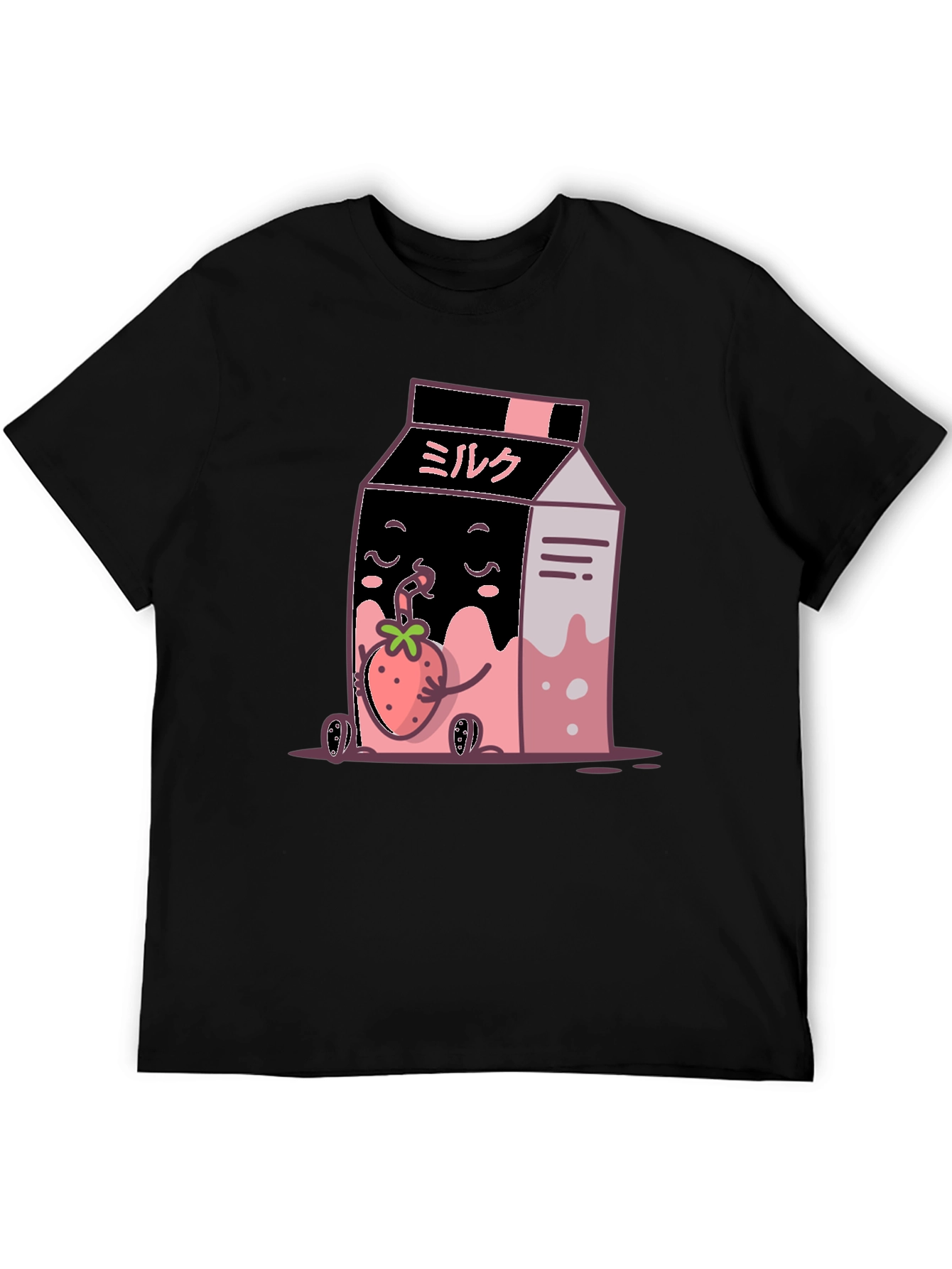 Strawberry Milk Cartoon Graphic T-Shirt