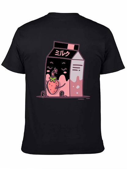 Strawberry Milk Cartoon Graphic T-Shirt