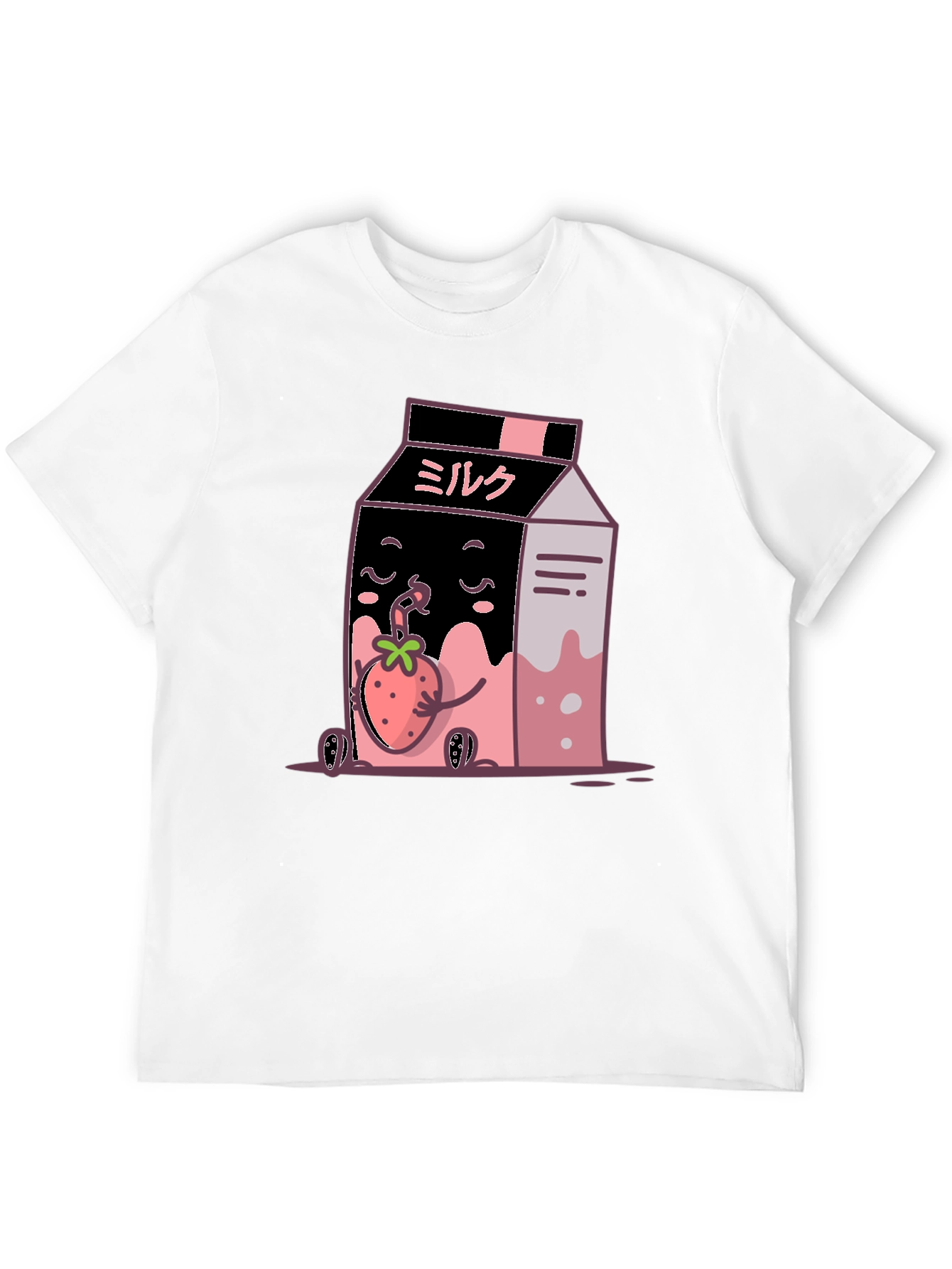 Strawberry Milk Cartoon Graphic T-Shirt