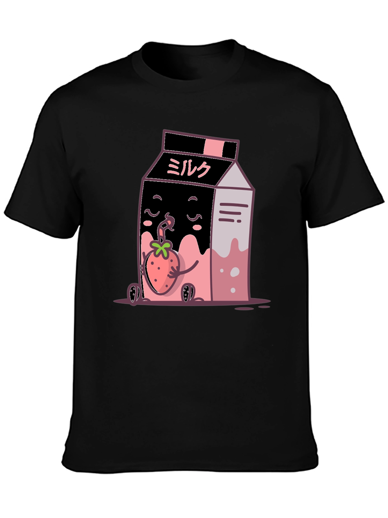 Strawberry Milk Cartoon Graphic T-Shirt