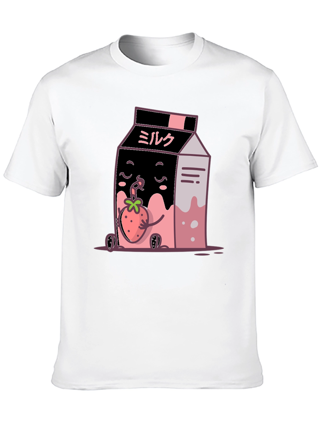 Strawberry Milk Cartoon Graphic T-Shirt