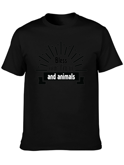 Bless Our Farm & Animals Black Graphic Tee