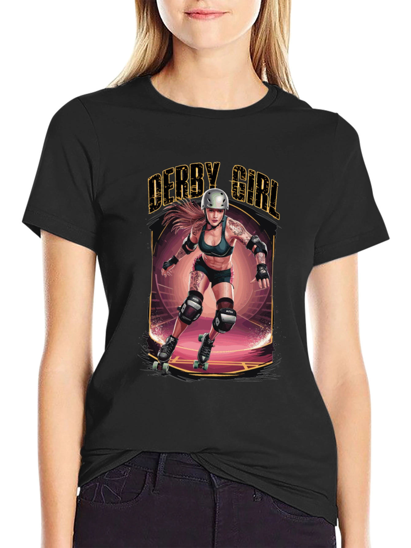 Derby Girl T-Shirt - Roller Derby Design