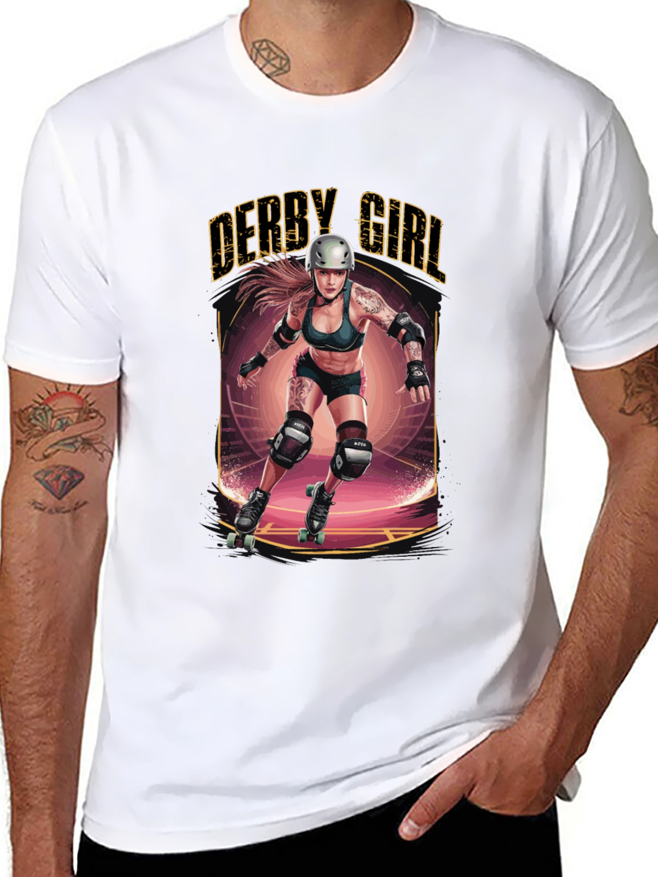 Derby Girl T-Shirt - Roller Derby Design