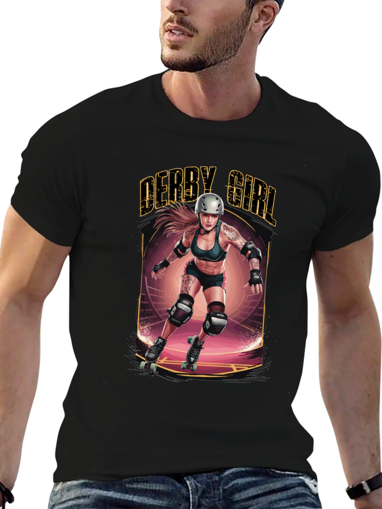 Derby Girl T-Shirt - Roller Derby Design