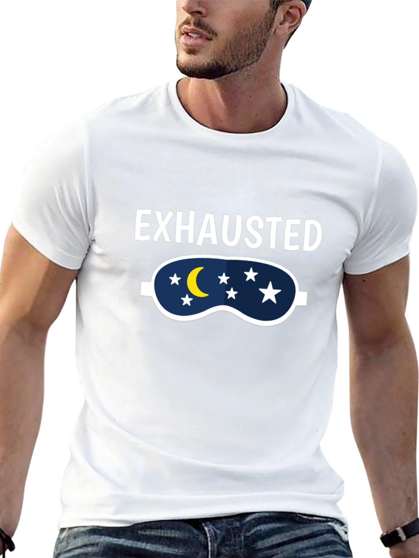 Exhausted Sleep Mask Graphic T-Shirt