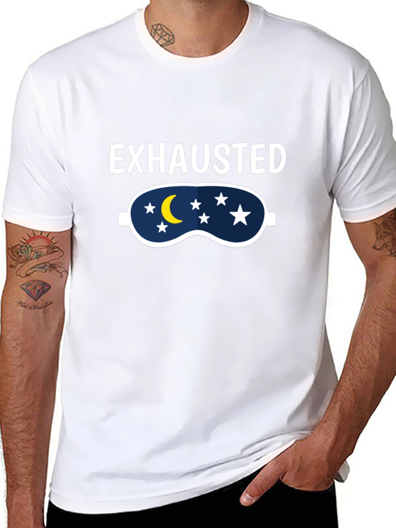 Exhausted Sleep Mask Graphic T-Shirt
