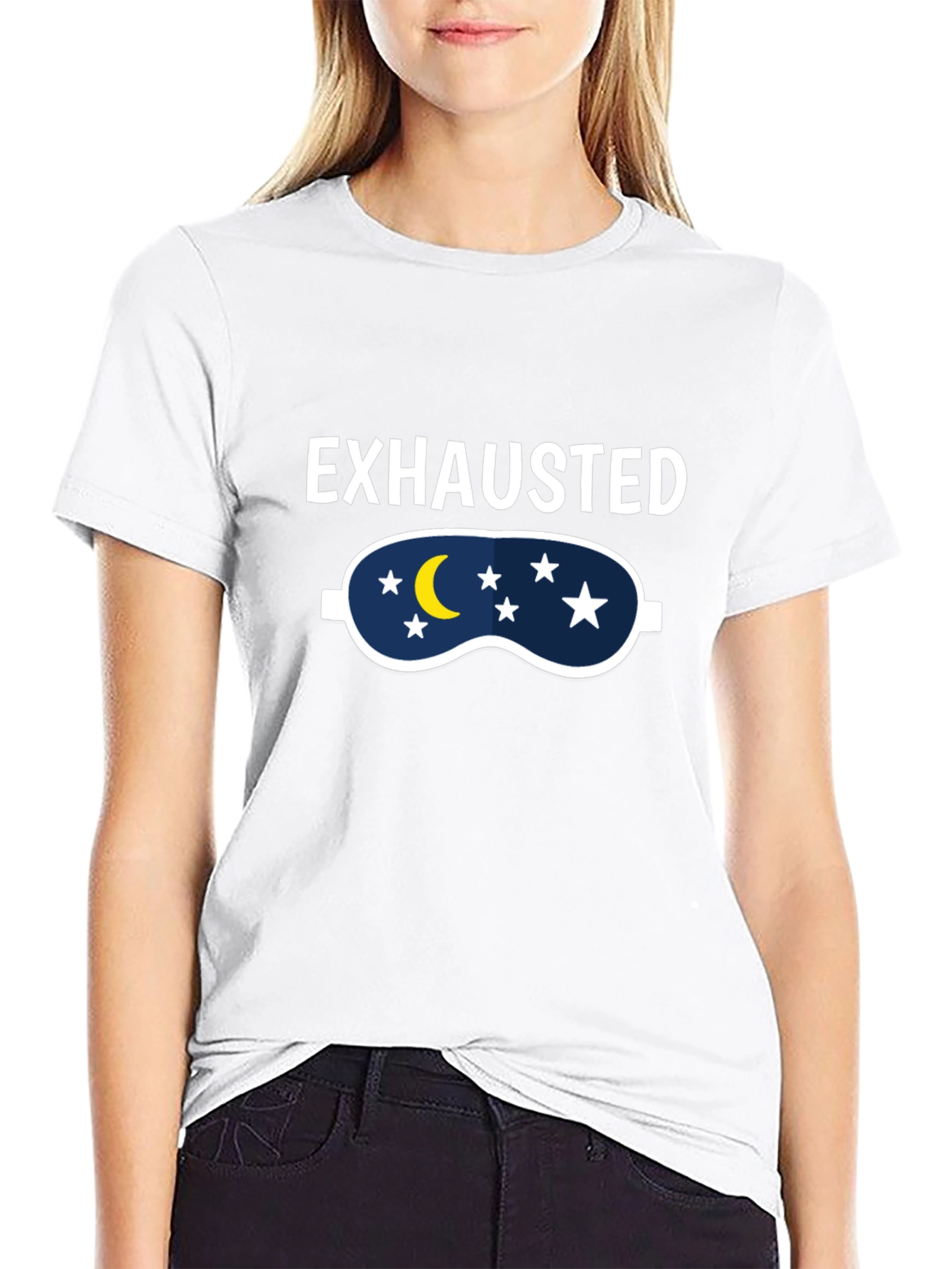 Exhausted Sleep Mask Graphic T-Shirt
